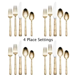 Home Furnishings Store -Home Furnishings Store bamboo gold 20 piece flatware set service for 4 5203050 2