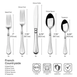 MIKASA French Countryside® 45 Piece Flatware Set, Service For 8 -Home Furnishings Store french countryside 45 piece flatware set service for 8 5153324 8