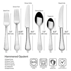 MIKASA Hammered Mirror Opulent 75 Piece Flatware Set, Service For 12 -Home Furnishings Store hammered mirror opulent 75 piece flatware set service for 12 5247014 4